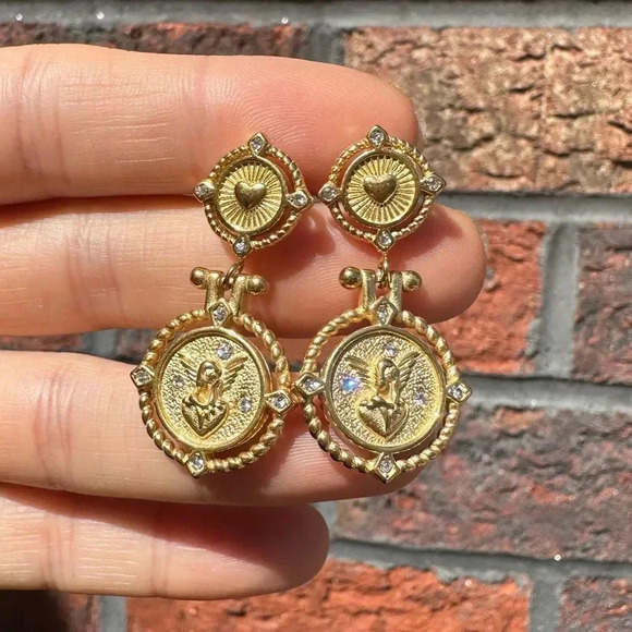 Angel Wing 18K Gold Plated Stainless Steel Waterproof Earrings - Picture 9 of 14